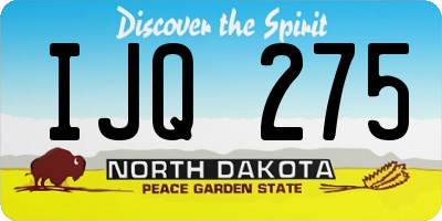 ND license plate IJQ275