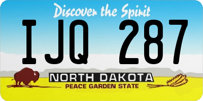 ND license plate IJQ287