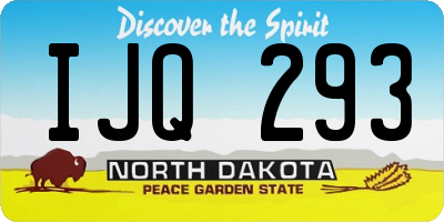 ND license plate IJQ293