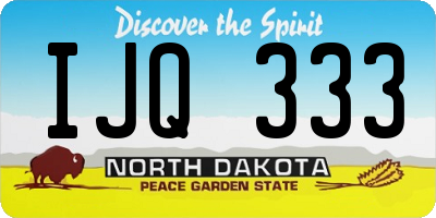 ND license plate IJQ333