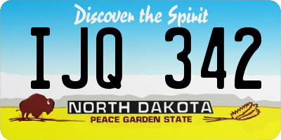 ND license plate IJQ342