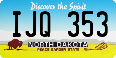 ND license plate IJQ353