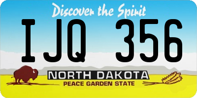 ND license plate IJQ356