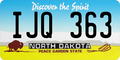 ND license plate IJQ363