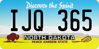 ND license plate IJQ365