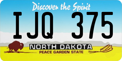 ND license plate IJQ375