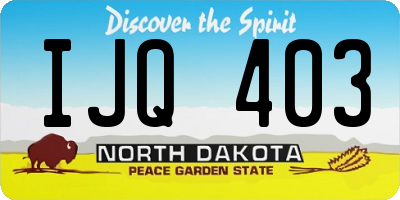 ND license plate IJQ403