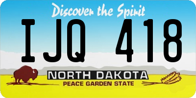 ND license plate IJQ418