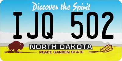 ND license plate IJQ502