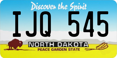 ND license plate IJQ545