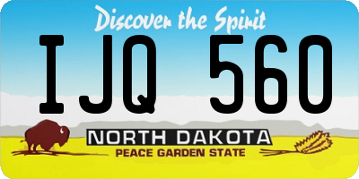 ND license plate IJQ560