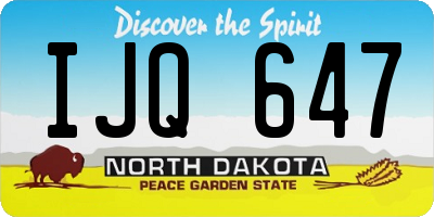ND license plate IJQ647