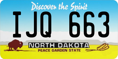 ND license plate IJQ663