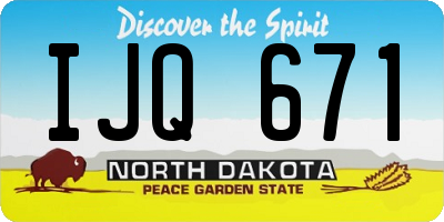 ND license plate IJQ671