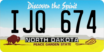 ND license plate IJQ674