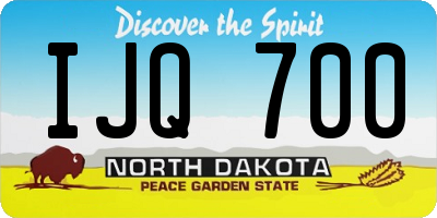 ND license plate IJQ700
