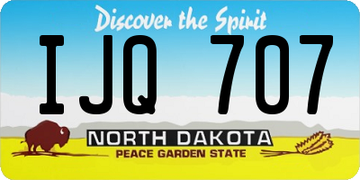ND license plate IJQ707