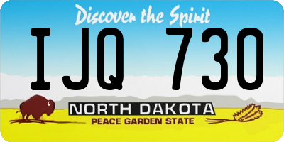ND license plate IJQ730