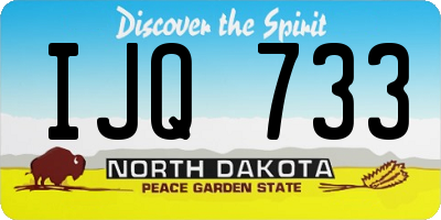 ND license plate IJQ733