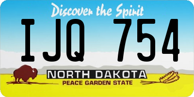 ND license plate IJQ754