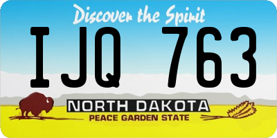 ND license plate IJQ763