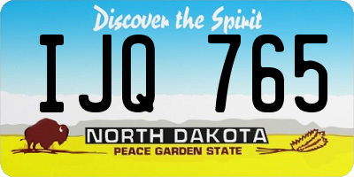 ND license plate IJQ765