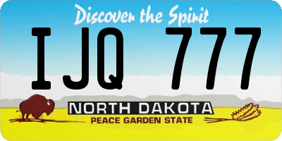 ND license plate IJQ777