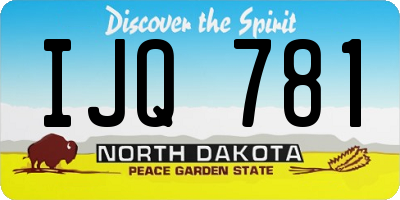 ND license plate IJQ781