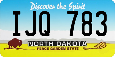ND license plate IJQ783