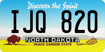 ND license plate IJQ820