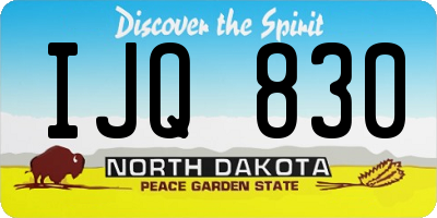 ND license plate IJQ830