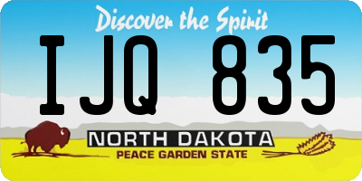 ND license plate IJQ835