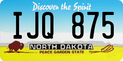 ND license plate IJQ875