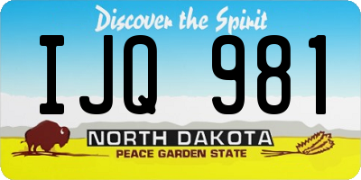 ND license plate IJQ981