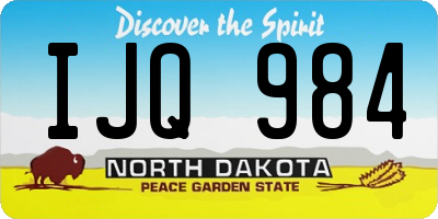 ND license plate IJQ984