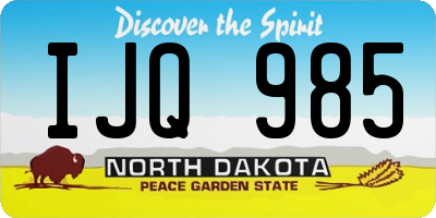 ND license plate IJQ985