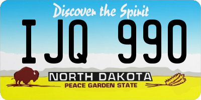 ND license plate IJQ990