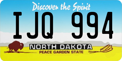 ND license plate IJQ994
