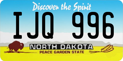 ND license plate IJQ996