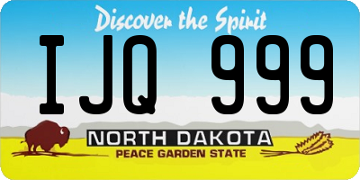 ND license plate IJQ999