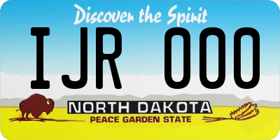 ND license plate IJR000
