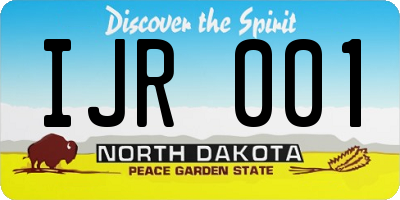 ND license plate IJR001
