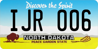 ND license plate IJR006