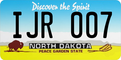 ND license plate IJR007