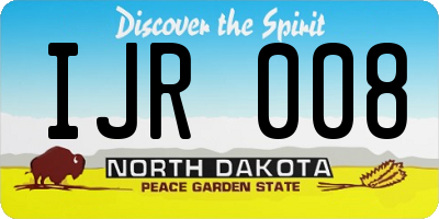 ND license plate IJR008