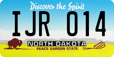 ND license plate IJR014