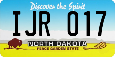 ND license plate IJR017