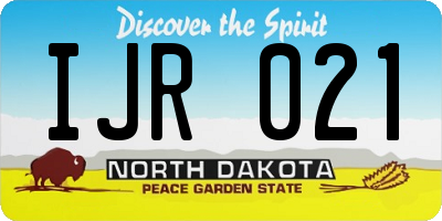 ND license plate IJR021