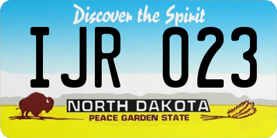 ND license plate IJR023