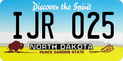 ND license plate IJR025